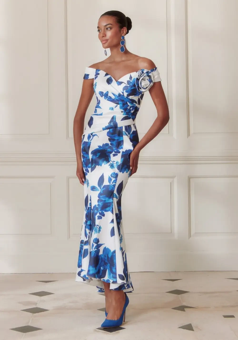 Model wearing a dress by John Charles